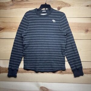 Vintage Abercrombie & Fitch Shirt XL Gray Muscle Waffle Knit Thermal Pullover
